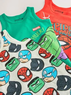 Next Multi Marvel 100% Cotton Vests 3 Pack (1.5-12yrs)^BOY Tops|Multipacks