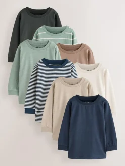 Outlet Next Multi Minerals Long Sleeve T-Shirts 8 Pack (3mths-7yrs)