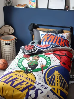 New Next Multi NBA 100% Cotton Single Duvet Cover and Pillowcase Set