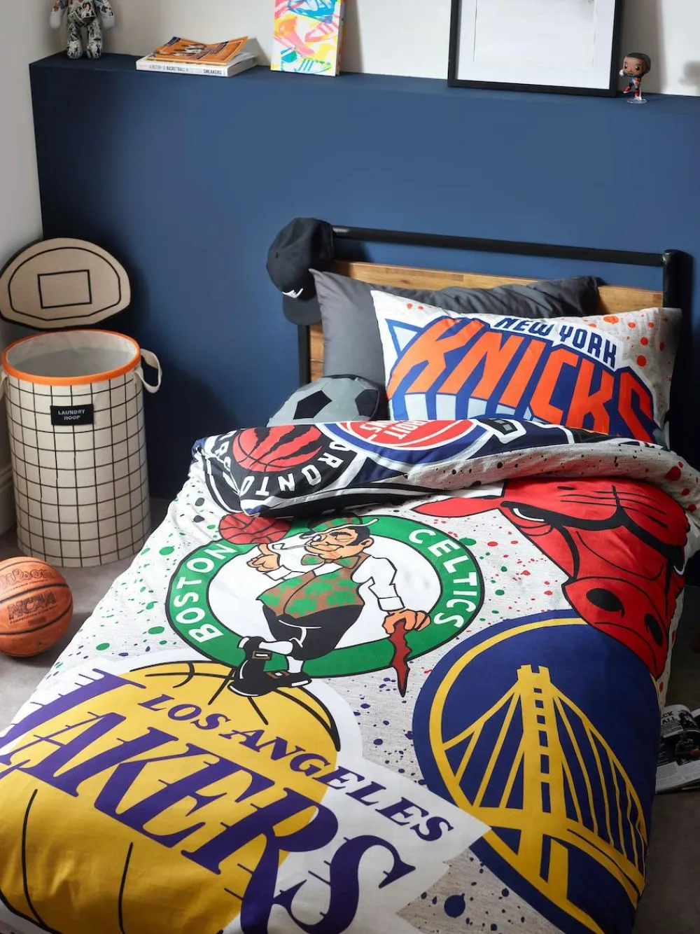 New Next Multi NBA 100% Cotton Single Duvet Cover and Pillowcase Set