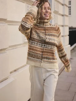 Next Stand Neck Fairisle Pattern Stitch Knitted Jumper^Women Knitwear|Knitwear