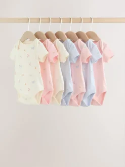 Next Multi Pastel Character 7 Pack Short Sleeve Baby Bodysuits^ Bodysuits & Vests|Vests