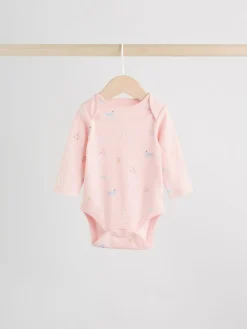 Next Multi Pastel Character 5 Pack Long Sleeve Baby Bodysuits