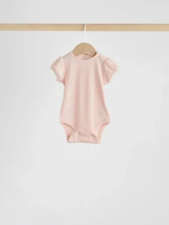 Next Multi Pastel Short Sleeve Pointelle Baby Bodysuits 5 Pack^ Bodysuits & Vests|Vests