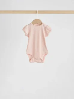 Next Multi Pastel Short Sleeve Pointelle Baby Bodysuits 5 Pack^ Bodysuits & Vests|Vests
