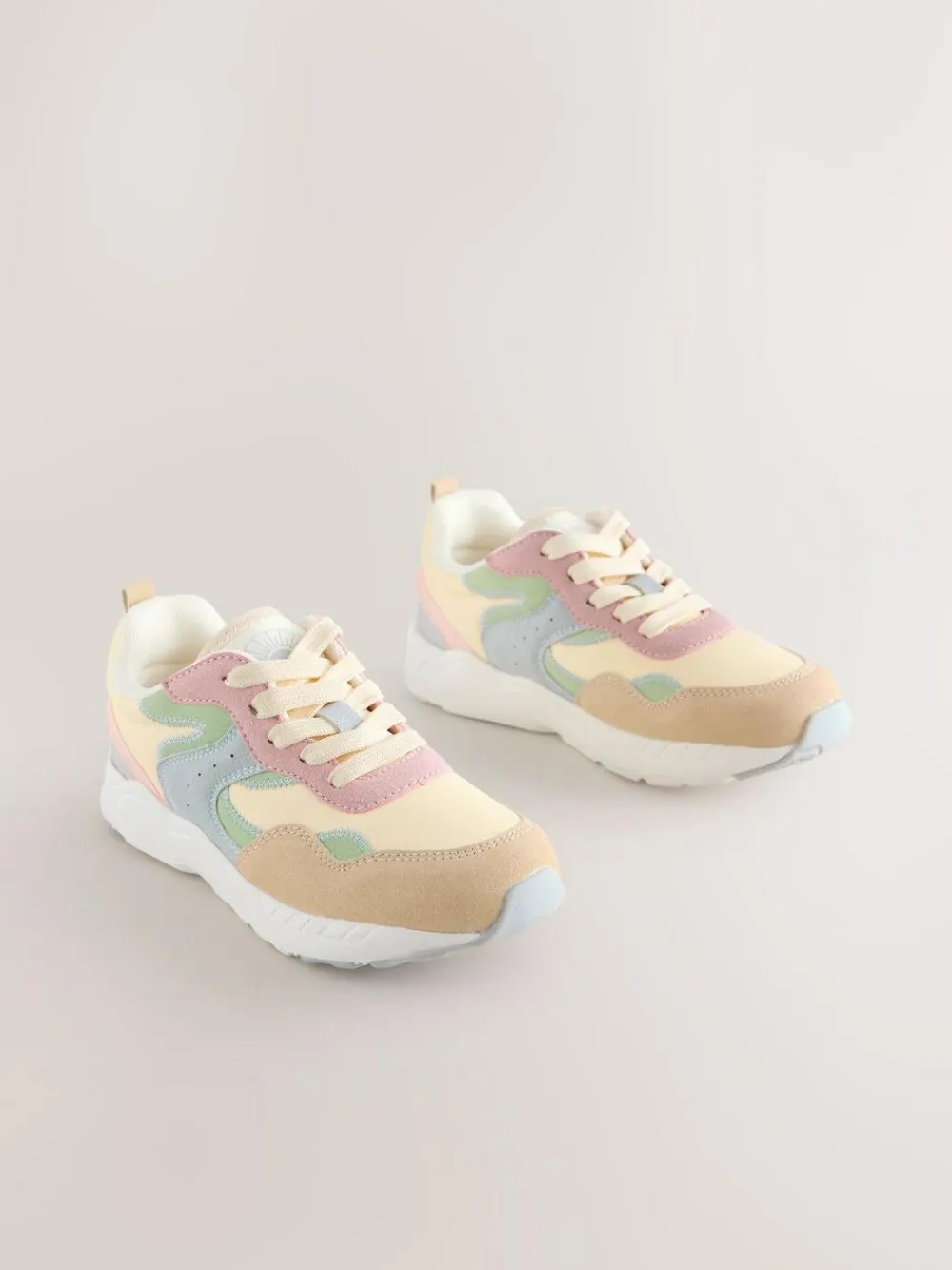 Next Standard Fit (F) Lace-Up Colourblock Trainers^ Sneakers|Boots