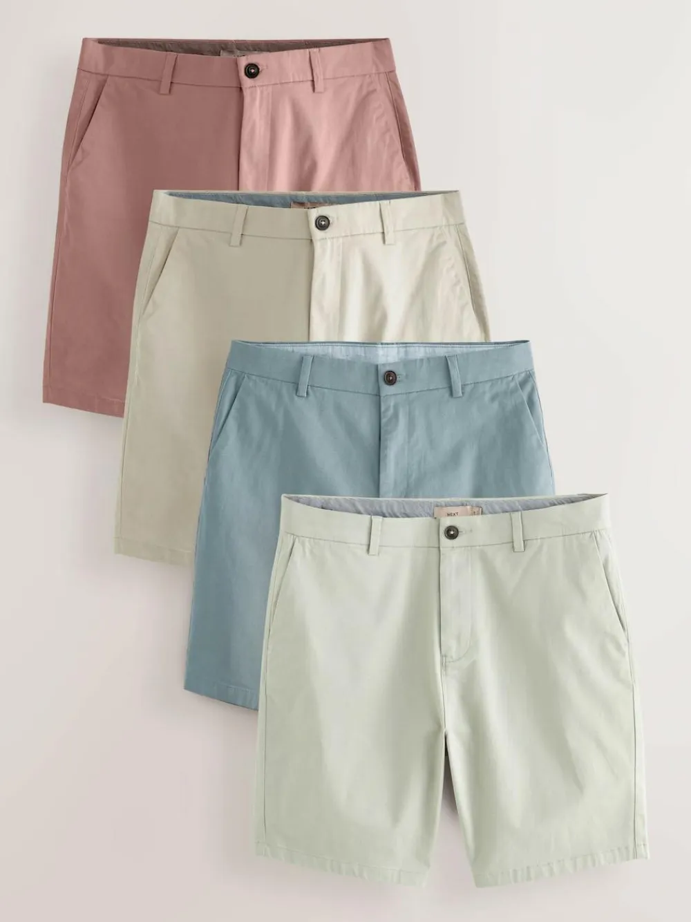 Next Straight Fit Stretch Chino Shorts 4 Pack^ Shorts