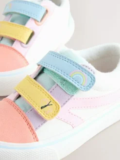 Online Next Wide Fit (G) Touch Fastening Trainers Multi Pastel