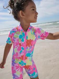 Best Next Multi Rainbow Floral Sunsafe Swimsuit (3mths-10yrs)