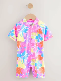 Best Next Multi Rainbow Floral Sunsafe Swimsuit (3mths-10yrs)