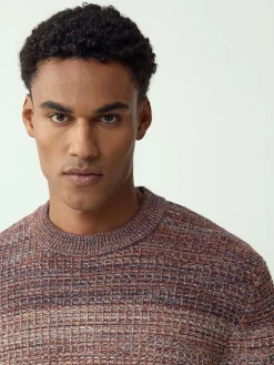 Outlet Next Multi Regular Fit 100% Cotton Ombre Twist Knit Crew Jumper