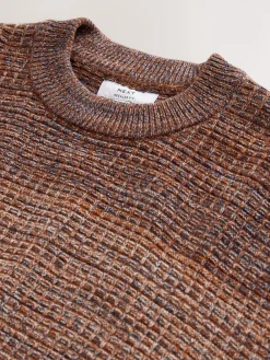 Outlet Next Multi Regular Fit 100% Cotton Ombre Twist Knit Crew Jumper