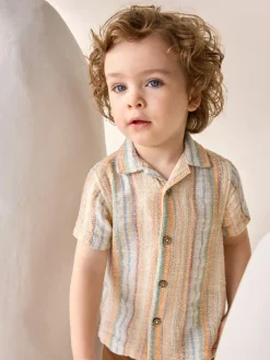 Next Short Sleeves Textured Shirt (3mths-7yrs)^BOY Suits & Vest
