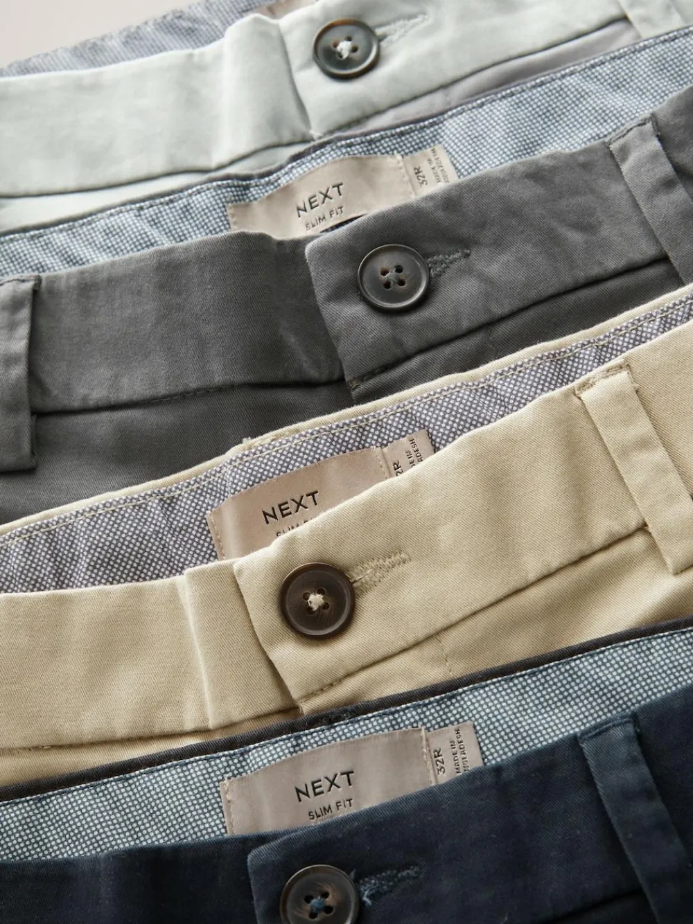 Clearance Next Slim Fit Stretch Chino Shorts 4 Pack Multi