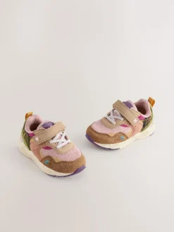 Online Next Standard Fit (F) Elastic Lace Touch Fasten Trainers Multi