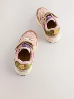 Online Next Standard Fit (F) Elastic Lace Touch Fasten Trainers Multi