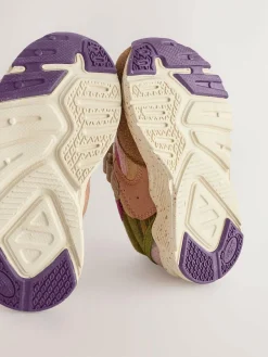 Online Next Standard Fit (F) Elastic Lace Touch Fasten Trainers Multi