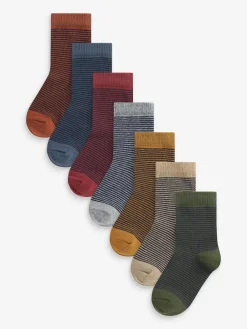 Online Next Multi Stripe Cotton Rich Socks 7 Pack