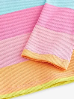 Best Next Multi Stripe Long Sleeve Ribbed Top (3-16yrs)