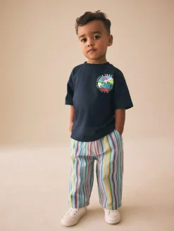 New Next Multi Stripe Printed Pull On Wide Trousers (3mths-7yrs)