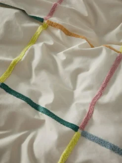 Outlet Next Multi Tufted Check 100% Cotton Duvet Cover and Pillowcase Set