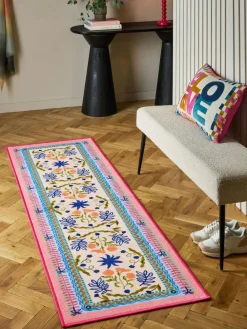 Hot Next Multi Washable Bright Floral Print Runner