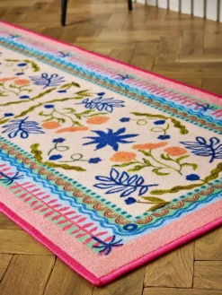 Hot Next Multi Washable Bright Floral Print Runner