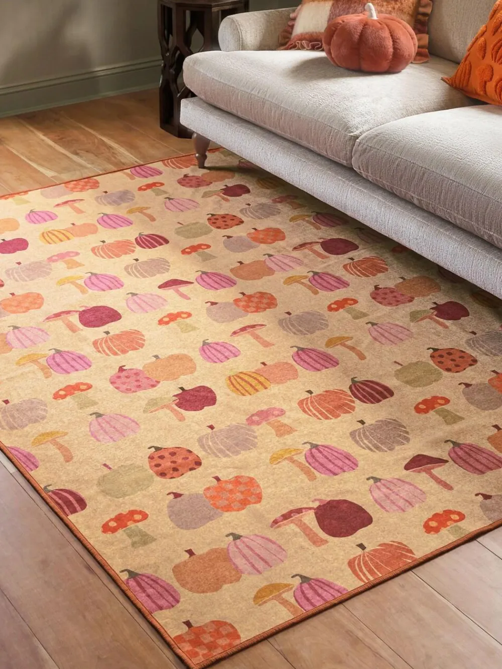 Online Next Multi Washable Pumpkin Halloween Rug