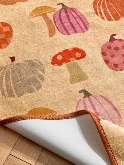 Online Next Multi Washable Pumpkin Halloween Rug