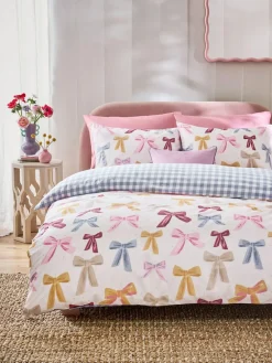 Outlet Next Reversible Duvet Cover and Pillowcase Set Multicolour Bows