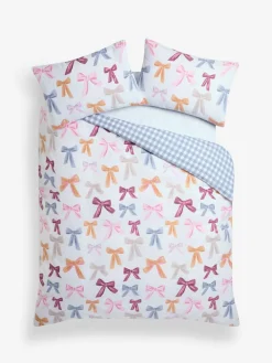 Outlet Next Reversible Duvet Cover and Pillowcase Set Multicolour Bows