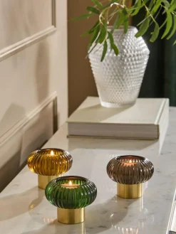 Next Multicolour Cooper Glass Candle Holder Tealight^ Candle Holders & Lanterns