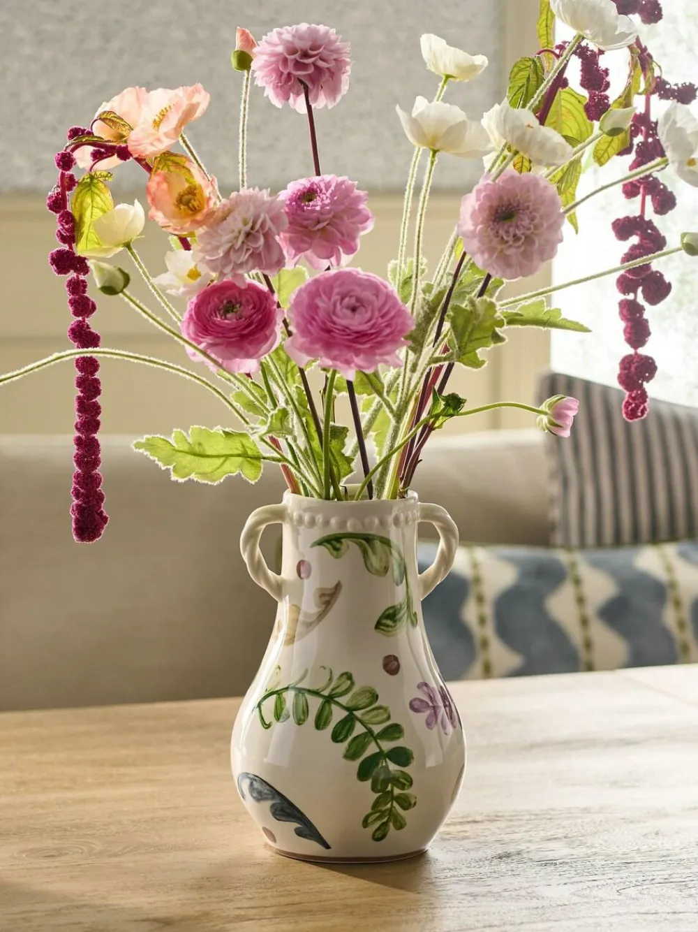 Outlet Next Multicolour Floral Twist Handle Ceramic Vase