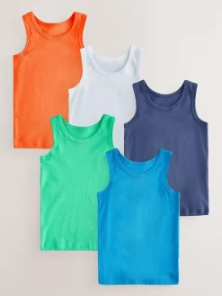 Next Multicolour Vests 5 Pack (1.5-16yrs)^BOY Tops|Underwear