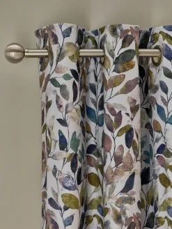 Clearance Next Multicoloured Leaves Print Blackout/Thermal Eyelet Curtains