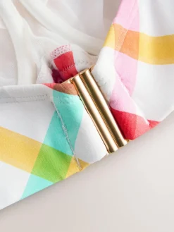 Hot Next F - K Ultimate Support Wired Crop Bikini Top Multi/White Bright Check