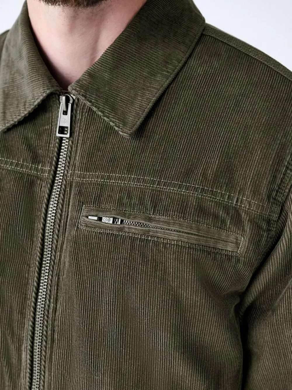 Clearance Next Corduroy Borg Lined Jacket Mushroom Brown