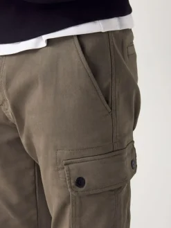 Online Next Slim Fit Slim Fit Motionflex Strech Cargo Trousers Mushroom