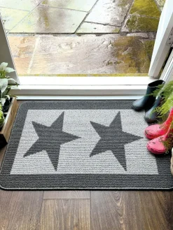 Outlet My Mat Utility Star Washable Non Slip Doormat Charcoal Grey