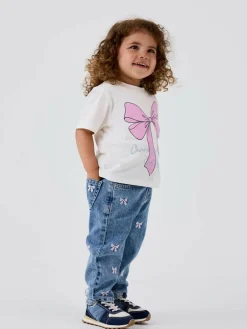 Name It Blue Bow Embroidery Mom Jeans^ Jeans & Joggers|Jeans