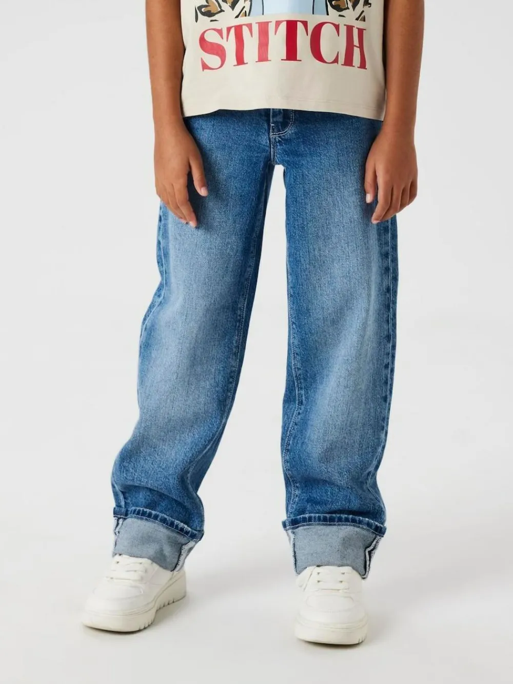 Name It Blue Straight Leg Fold Up Jeans^ Jeans