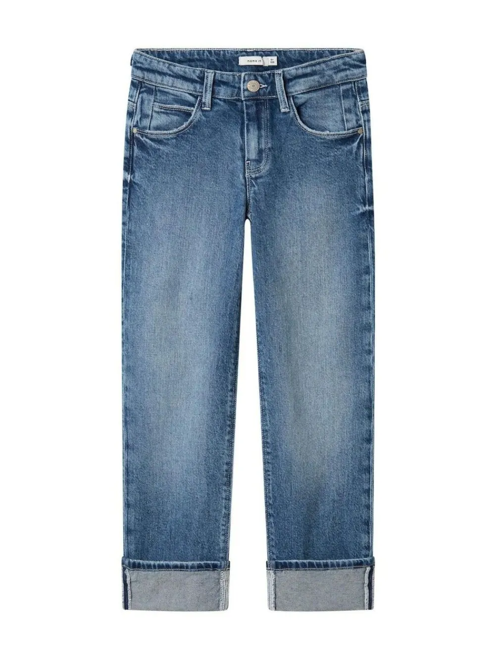Name It Blue Straight Leg Fold Up Jeans^ Jeans