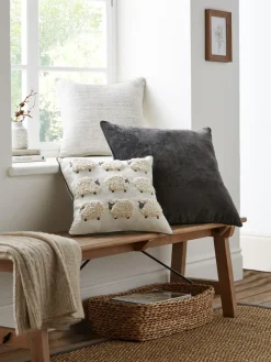Next Natural 50 x 50cm Ashton Chenille Cushion^ Cushions & Throws