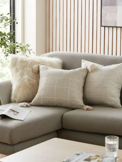 Next Natural 50 x 50cm Ashton Chenille Cushion^ Cushions & Throws