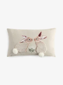 Next Natural 50 X 30cm Faux Fur Bunny Cushion^ Cushions & Throws