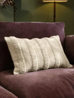 New Next 40 x 59cm Woven Chevron Cushion Natural