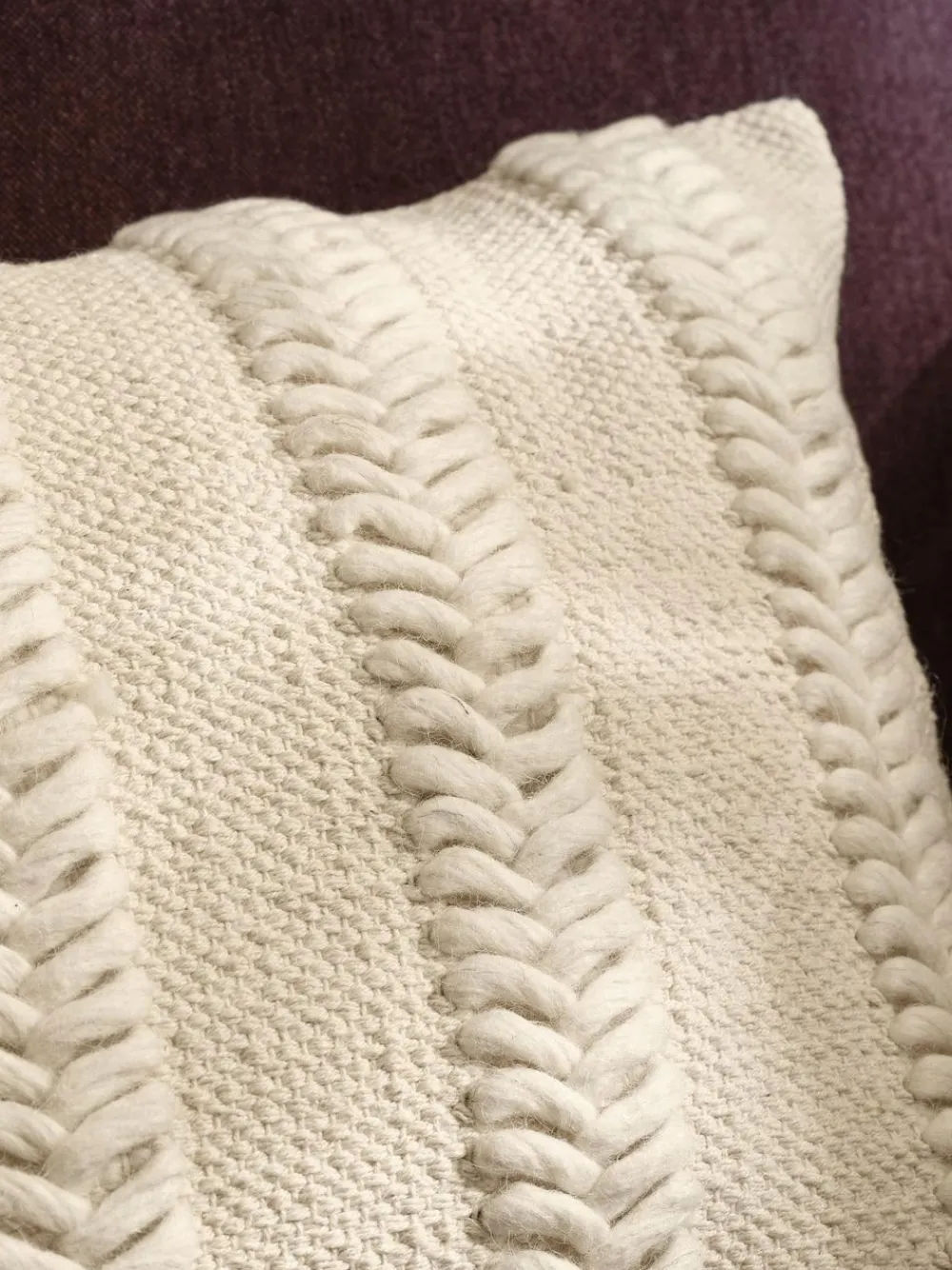 New Next 40 x 59cm Woven Chevron Cushion Natural