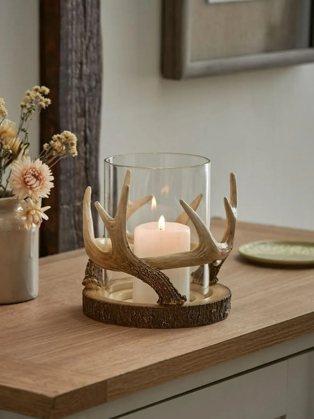 Next Natural Antler Hurricane Candle Holder^ Candle Holders & Lanterns