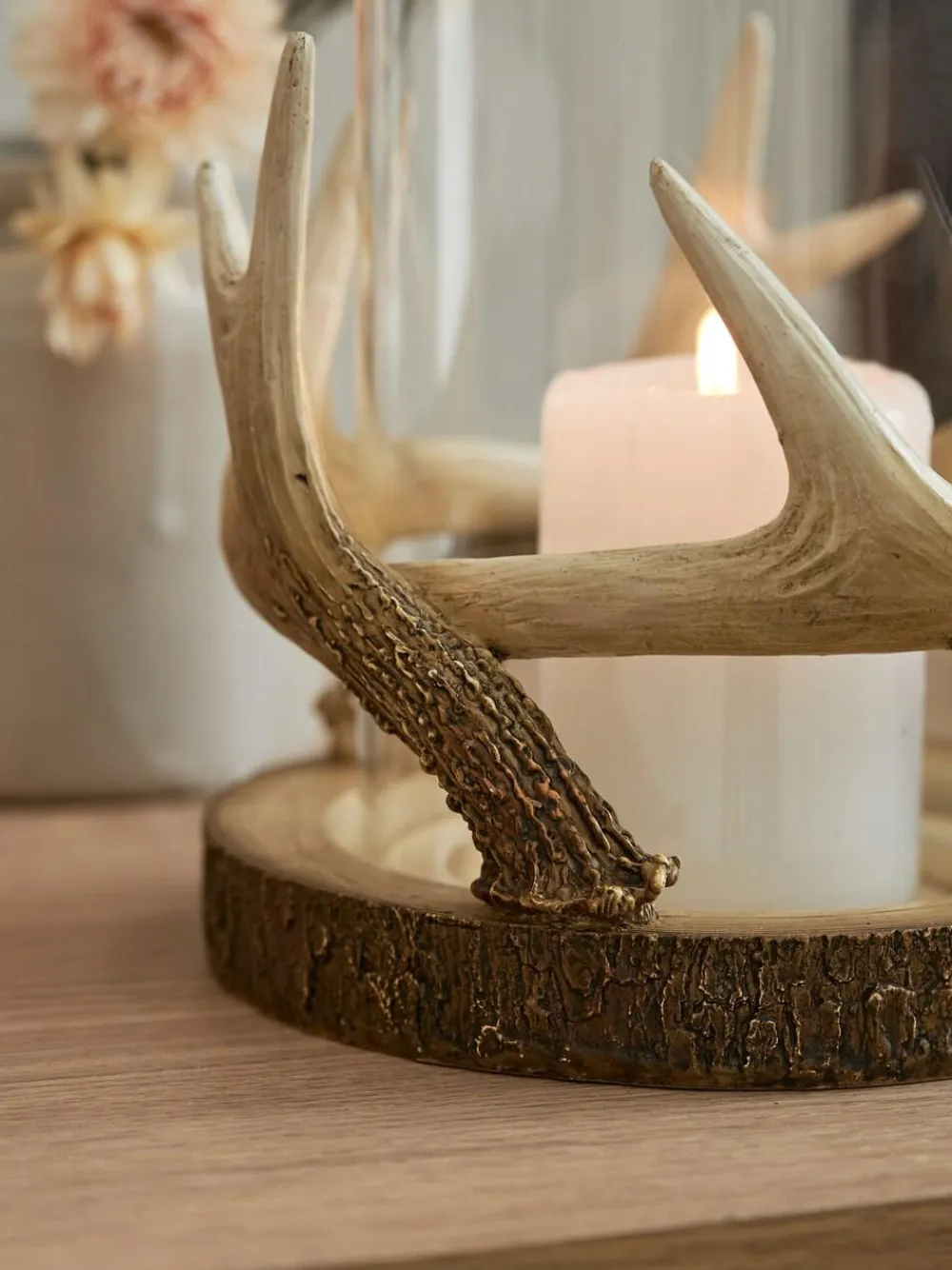 Next Natural Antler Hurricane Candle Holder^ Candle Holders & Lanterns