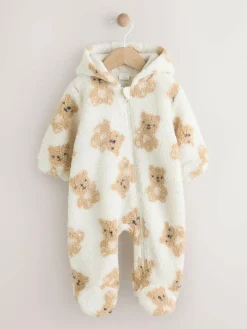 Next Natural Bear Borg All Over Printed Baby Pramsuit (0-18mths)^BOY Baby Winter Clothing|Coats, Jackets & Pramsuits